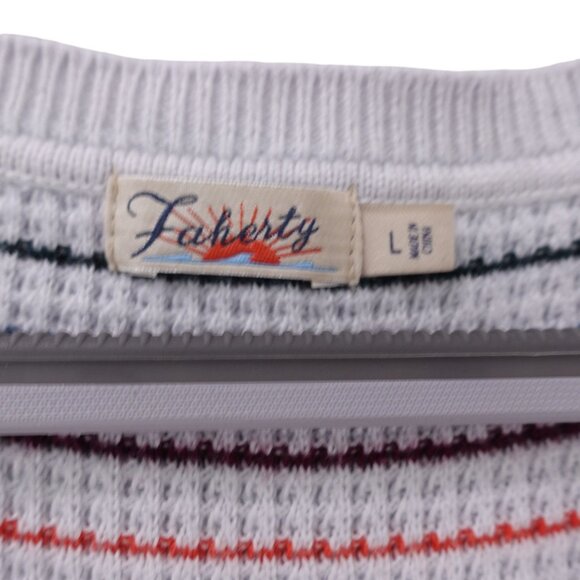 Faherty Sierra Rainbow Sweater Sz L Multicolor Striped Cotton Cashmere Blend - Picture 6 of 12